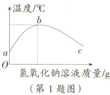 氢氧化钠溶液质量/g第1题图