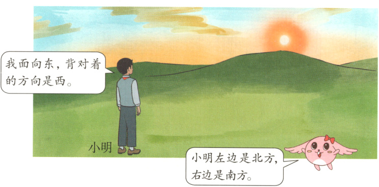 小明左边是北方右边是南方