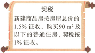 以下的普通住房契税按1征收