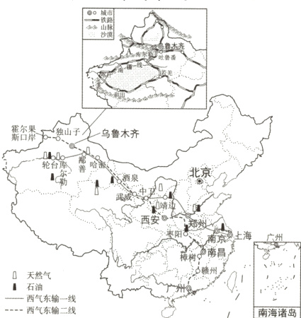 0天然气石油−西气东输一线−−西气东输二线南海诸岛