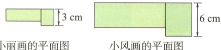 3cm6cm小丽画的平面图小风画的平面图