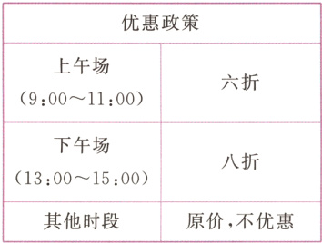 原价不优惠其他时段