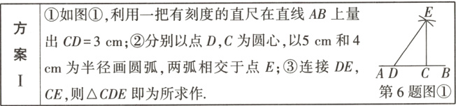 cm为半径画圆弧两弧相交于点E连接DEADCB第6题图CE则CDE即为所求作