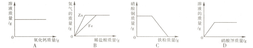 氧化钙质量g铁粉质量g稀盐酸质量g硝酸钾质量g