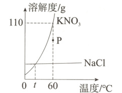 NaCl 0 t 60 温度/℃