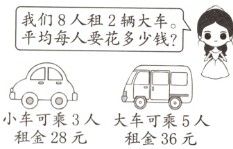 小车可乘3人大车可乘5人租金28元租金36元