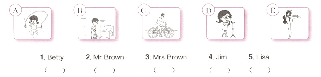 5Lisa3MrsBrown4Jim2MrBrown1Betty