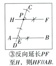 ③反向延长PF至H 则HF//AB