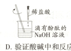NaOH溶液D验证酸碱中和反应