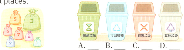 可回收物有害垃圾厨余垃圾ABCD