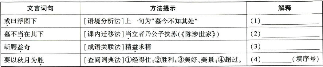 3成语关联法精益求精断腭益奇填序号要以秋月为胜