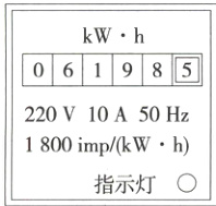 1800imp/kWh 指示灯○