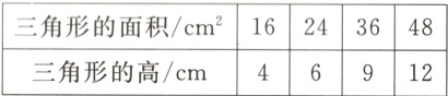 16243648三角形的面积cm6912三角形的高cm