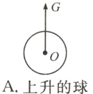 A上升的球