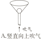 忄吹气A竖直向上吹气