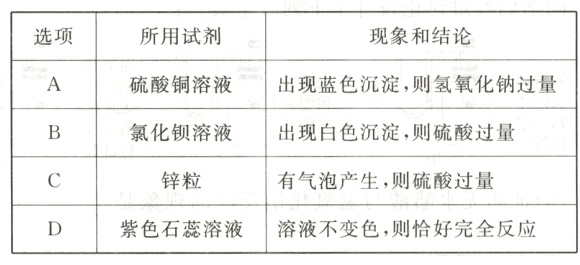 紫色石蕊溶液溶液不变色则恰好完全反应