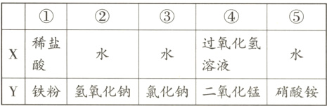 溶液Y铁粉氯化钠二氧化锰氢氧化钠硝酸铵