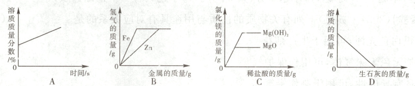 1g1gA时间s金属的质量g稀盐酸的质量gg生石灰的质量g