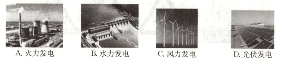 A火力发电B水力发电C风力发电D光伏发电