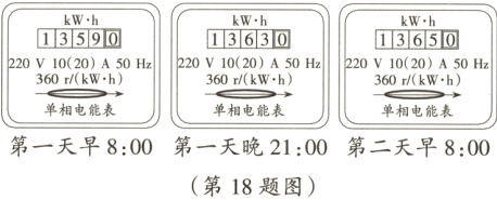 第一天早800第一天晚2100第二天早800第18题图