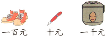 一千元一百元十元