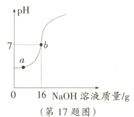 16NaOH溶液质量/g第17题图