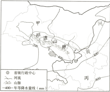 河流山脉400年等降水量线