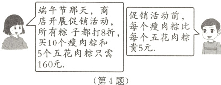 5个五花肉粽只需160元第4题