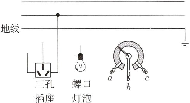 三孔螺口插座灯泡
