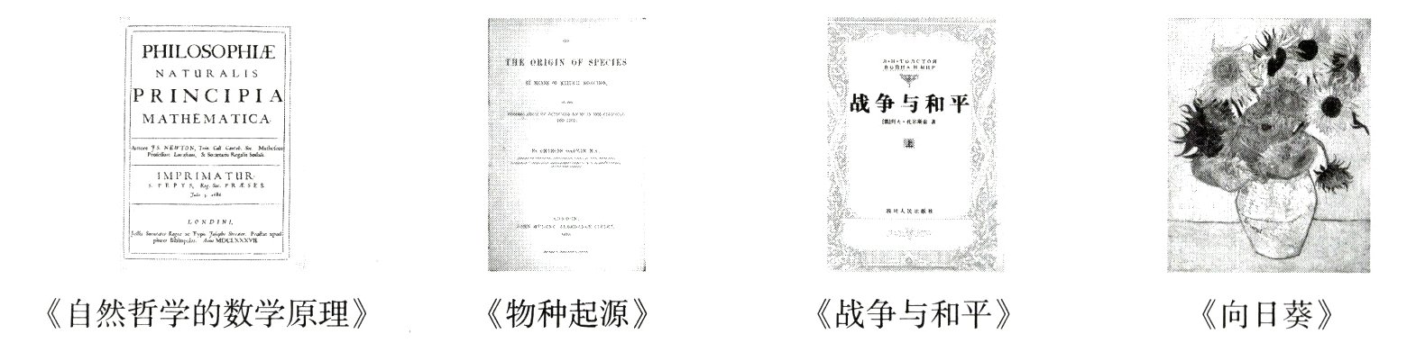 《自然哲学的数学原理》《物种起源》《战争与和平》《向日葵》