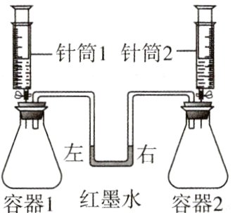 红墨水容器1容器2