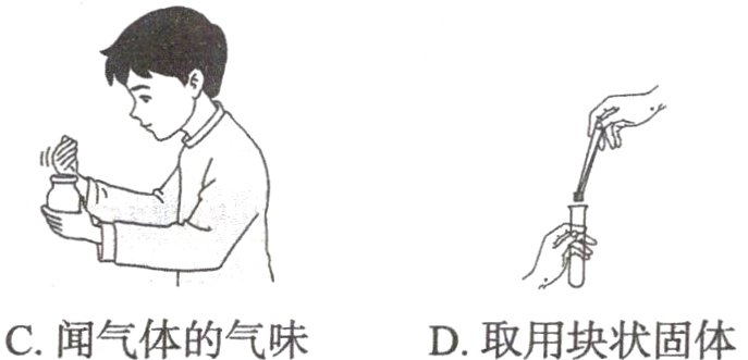 C闻气体的气味D取用块状固体