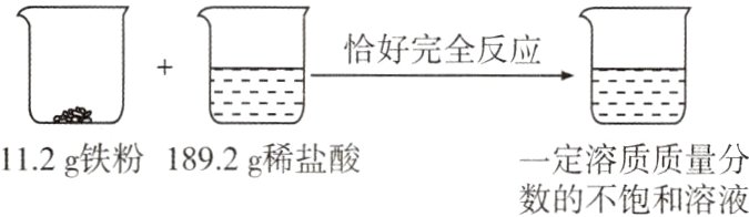 112g铁粉1892g稀盐酸一定溶质质量分数的不饱和溶液