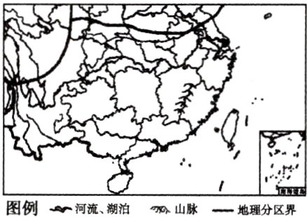 图例k河流湖泊山脉−地理分区界