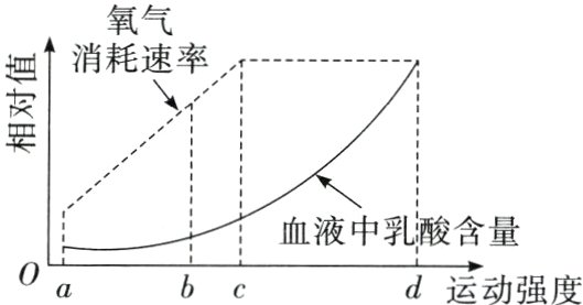 血液中乳酸含量oabcd运动强度