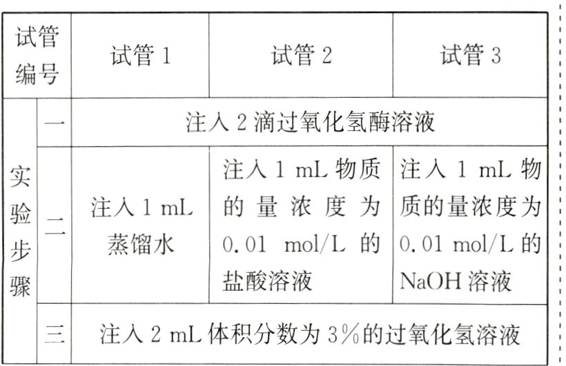 三注入2mL体积分数为3的过氧化氢溶液