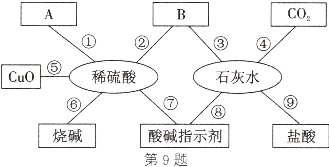烧碱酸碱指示剂盐酸第9题