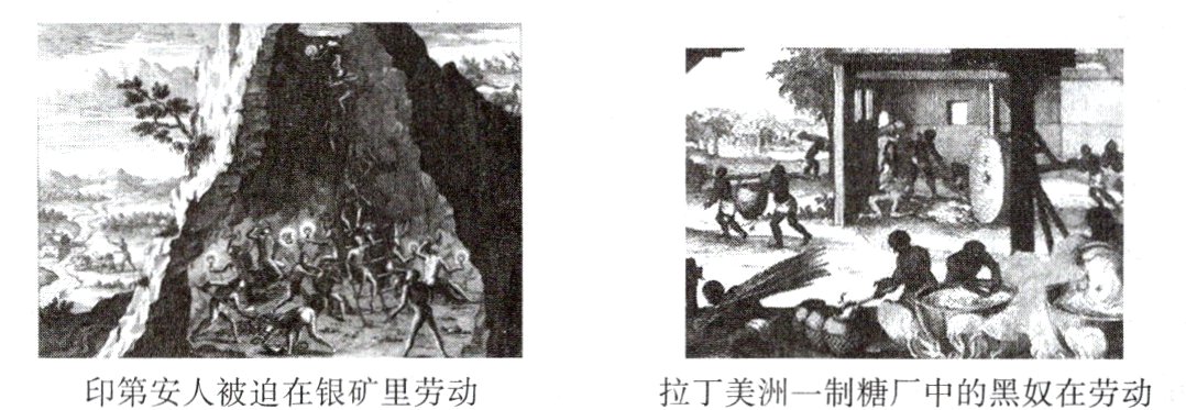 印第安人被迫在银矿里劳动拉丁美洲一制糖厂中的黑奴在劳动