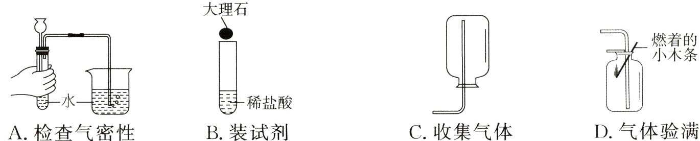 D气体验满C收集气体B装试剂A检查气密性
