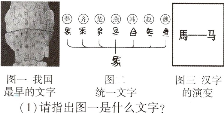的演变1请指出图一是什么文字