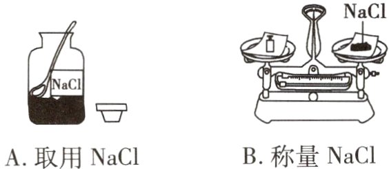 B称量NaClA取用NaCl
