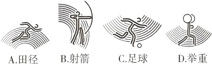 B射箭C足球D举重A田径