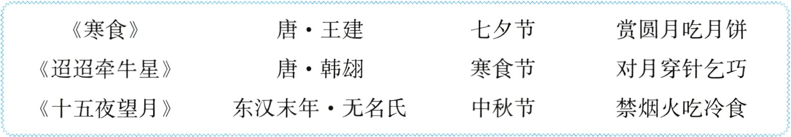 中秋节十五夜望月东汉末年无名氏禁烟火吃冷食