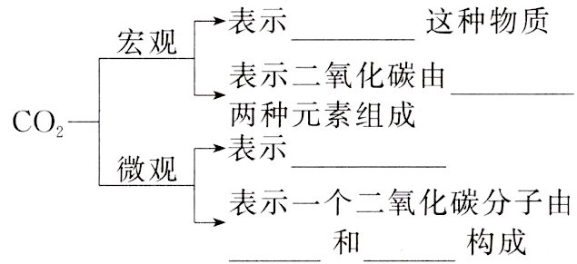 表示一个二氧化碳分子由构成