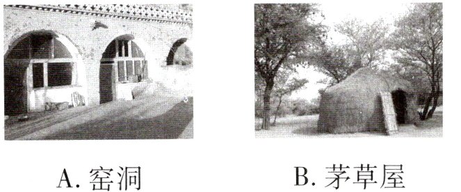 B茅草屋A窑洞
