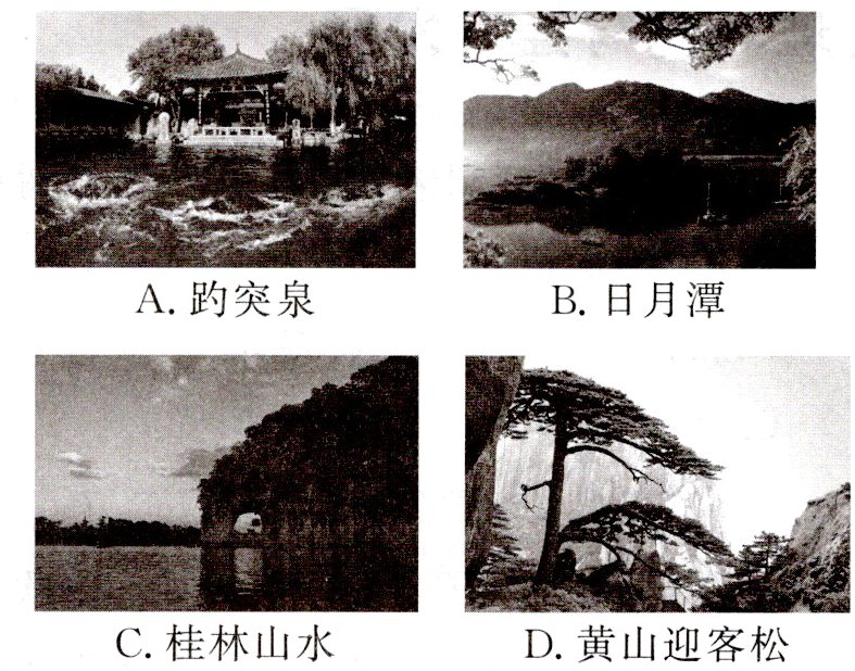 C桂林山水D黄山迎客松