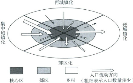 img
再城镇化
4. 城镇化进入郊区化阶段时,郊区的人口(
A. 增长数量高于城市核心区
B. 迁出规模大于城市核心区
C. 主要来自乡村
D. 大量向周边乡村地区迁移
5. 通过图中再城镇化阶段,可判断出 (
A. 城市与乡村的人口数量基本相等
B. 乡村人口的数量再次大规模减少
C. 城市核心区的人口数量恢复增加
D. 城市的郊区人口规模进一步扩大
![