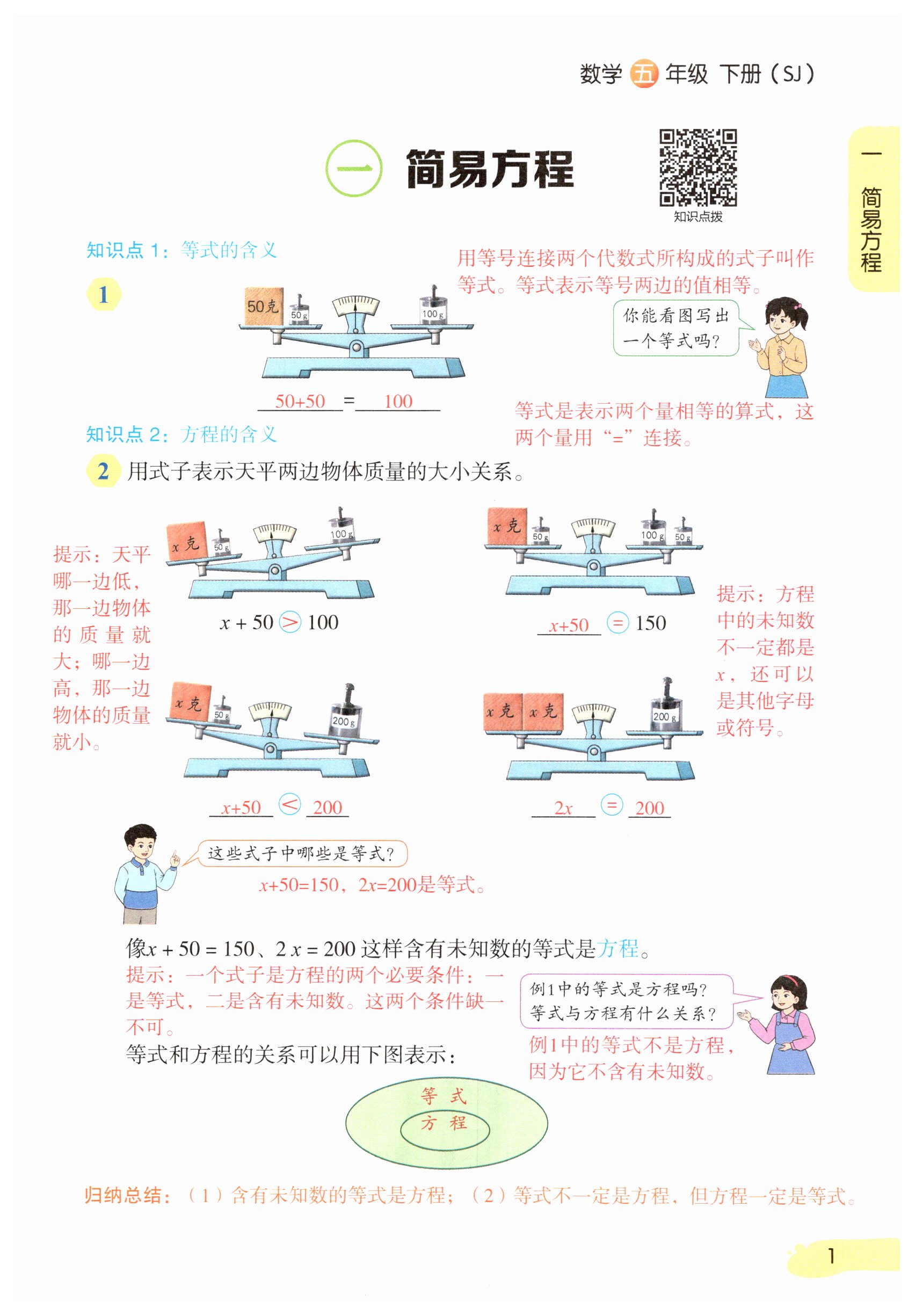 2026年教材课本五年级数学下册苏教版&nbsp;第1页