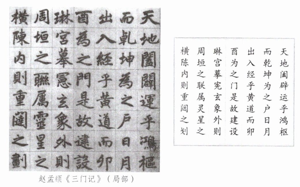 赵孟頫三门记局部