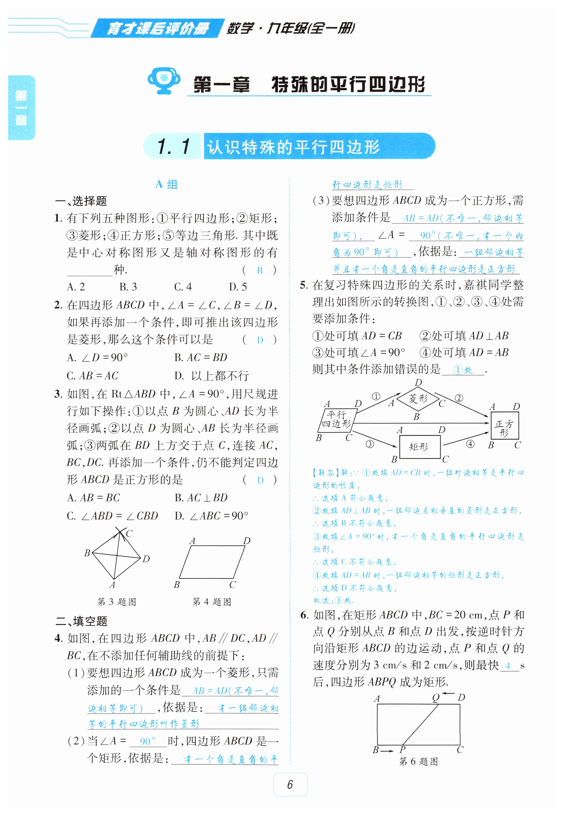 2026年育才课后评价册九年级数学全一册北师大版&nbsp;第6页